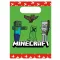 Minecraft Green papír ajándéktasak, ajándékzacskó 4 db-os