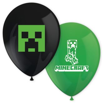 Minecraft Green léggömb, lufi 8 db-os