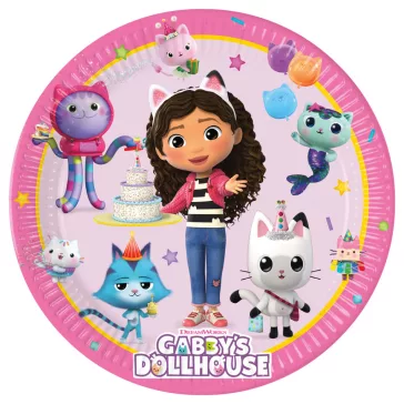 Gabi babaháza Friends papírtányér 8 db-os 23 cm FSC