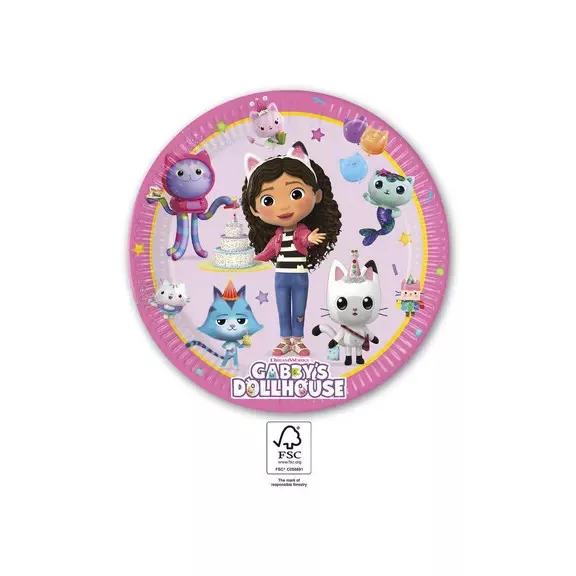 Gabi babaháza Friends papírtányér 8 db-os 23 cm FSC