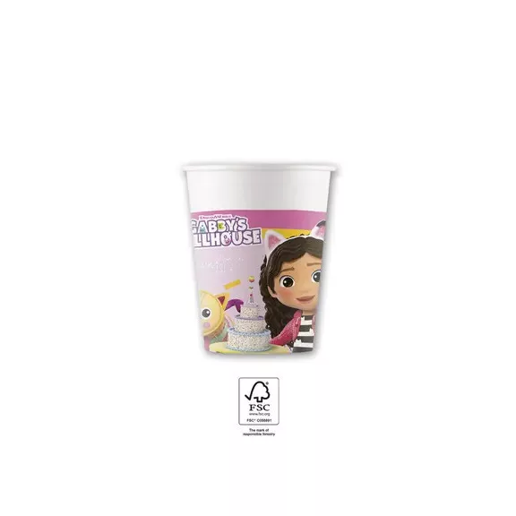 Gabi babaháza Friends papír pohár 8 db-os 200 ml FSC