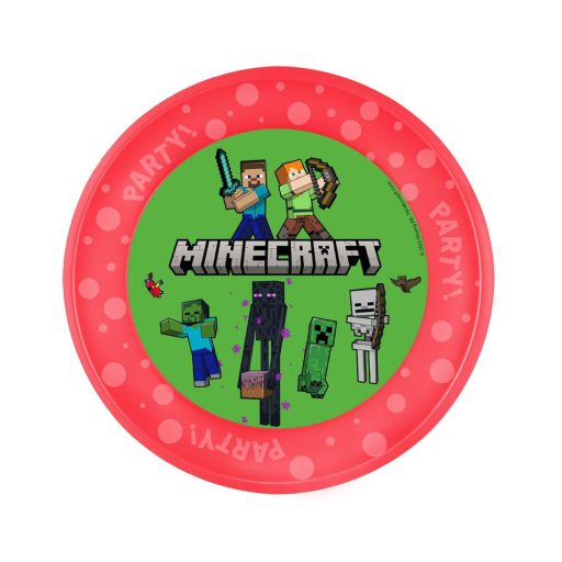 Minecraft Party micro prémium műanyag lapostányér 21 cm