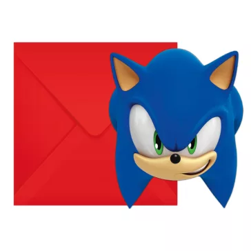 Sonic a sündisznó Sega party meghívó 6 db-os FSC