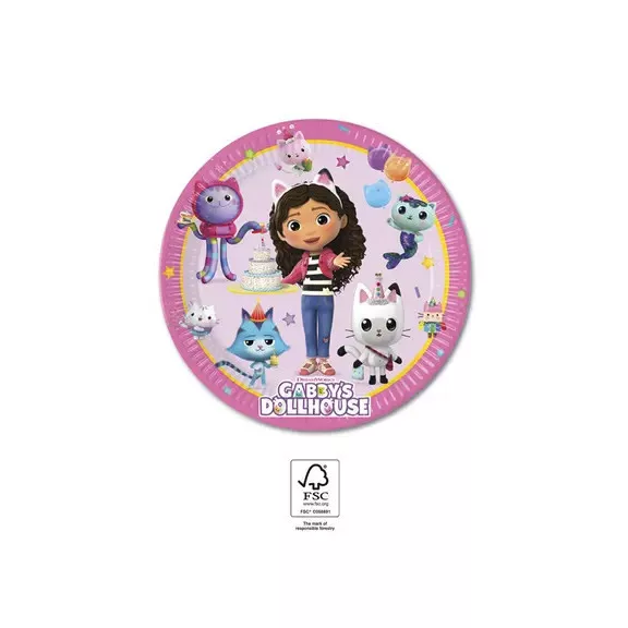 Gabi babaháza Friends papírtányér 8 db-os 20 cm FSC