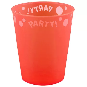   Orange Fluorescent, Narancssárga micro prémium műanyag pohár 250 ml