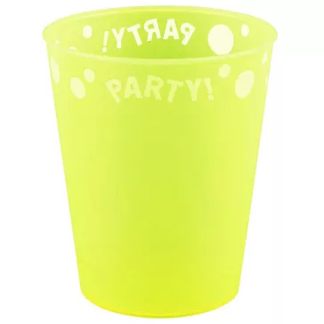   Yellow Fluorescent, Sárga micro prémium műanyag pohár 250 ml