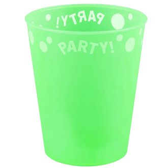   Green Fluorescent, Zöld micro prémium műanyag pohár 250 ml