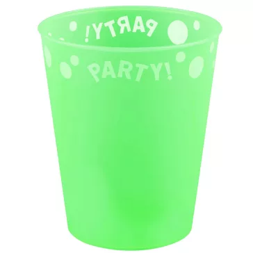   Green Fluorescent, Zöld micro prémium műanyag pohár 250 ml