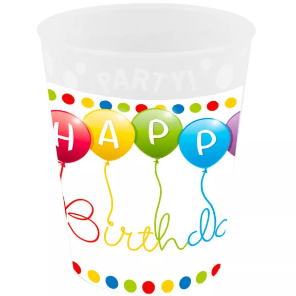Happy Birthday Streamers micro prémium műanyag pohár 250 ml Happy Birthday Streamers micro prémium műanyag pohár 250 ml