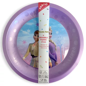   Disney Jégvarázs Wind micro prémium műanyag lapostányér 4 db-os szett 21 cm