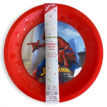   Pókember Crime Fighter micro prémium műanyag lapostányér 4 db-os szett 21 cm
