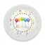 Happy Birthday Streamers micro prémium műanyag lapostányér 21 cm