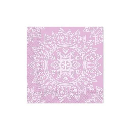 Mandala Purple White szalvéta 20 db-os, 33x33 cm FSC