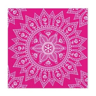 Mandala Fuchsia White szalvéta 20 db-os, 33x33 cm FSC