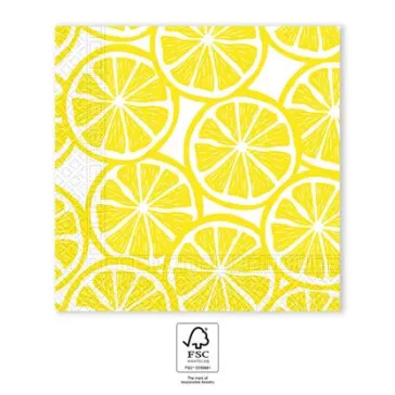 Citrom Slices szalvéta 20 db-os, 33x33 cm FSC
