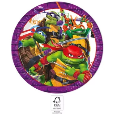   Tini Nindzsa Teknőcök Purple papírtányér 8 db-os 23 cm FSC
