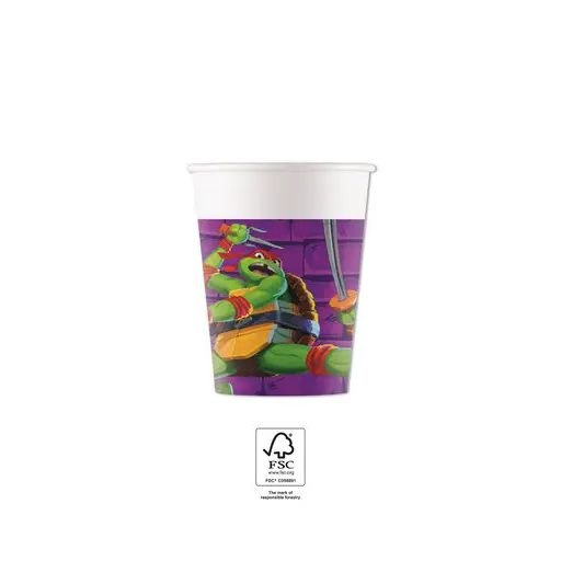 Tini Nindzsa Teknőcök Purple papír pohár 8 db-os 200 ml FSC