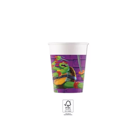 Tini Nindzsa Teknőcök Purple papír pohár 8 db-os 200 ml FSC