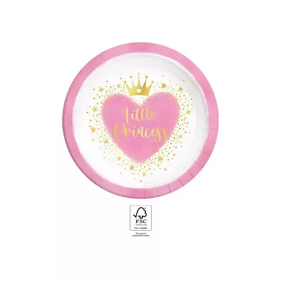 Hercegnők Little Princess papírtányér 8 db-os 23 cm FSC