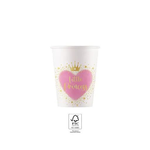Hercegnők Little Princess papír pohár 8 db-os 200 ml FSC