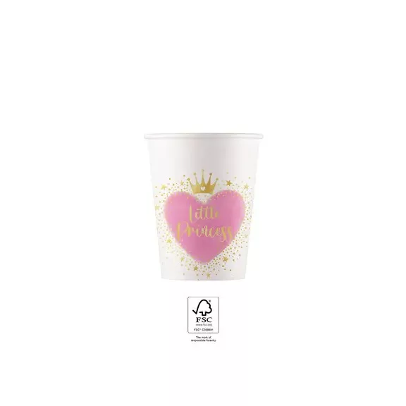 Hercegnők Little Princess papír pohár 8 db-os 200 ml FSC