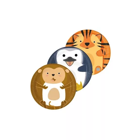 Állatos Zoo papírtányér 8 db-os 23 cm FSC Állatos Zoo papírtányér 8 db-os 23 cm FSC