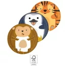 Állatos Zoo papírtányér 8 db-os 23 cm FSC