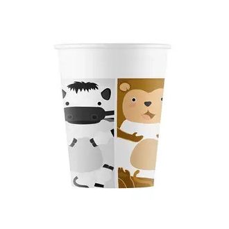 Állatos Zoo papír pohár 8 db-os 200 ml FSC