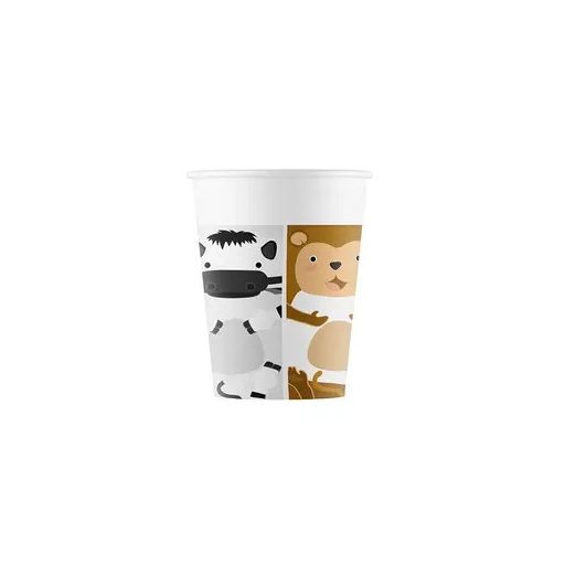 Állatos Zoo papír pohár 8 db-os 200 ml FSC