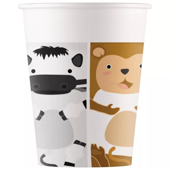 Állatos Zoo papír pohár 8 db-os 200 ml FSC Állatos Zoo papír pohár 8 db-os 200 ml FSC