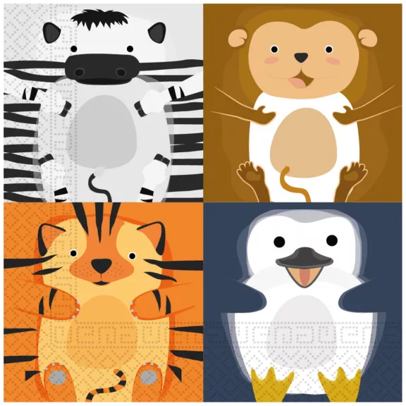 Állatos Zoo szalvéta 20 db-os 33x33 cm FSC Állatos Zoo szalvéta 20 db-os 33x33 cm FSC