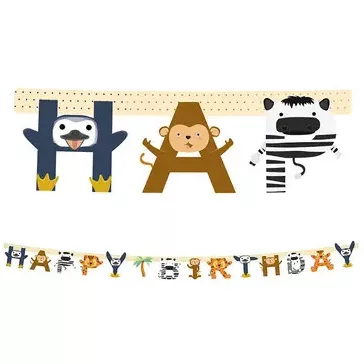 Állatos Zoo Happy Birthday felirat FSC 2 m