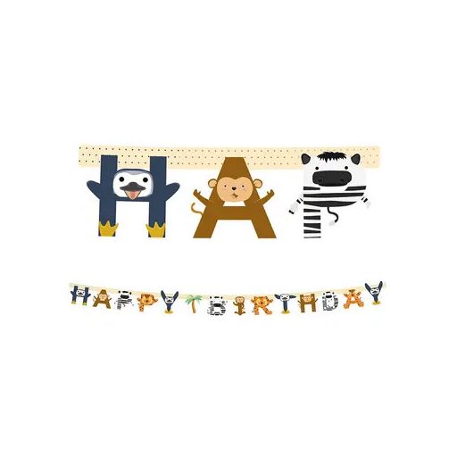 Állatos Zoo Happy Birthday felirat FSC 2 m