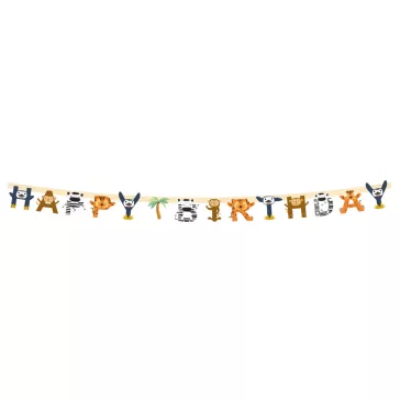 Állatos Zoo Happy Birthday felirat FSC 2 m