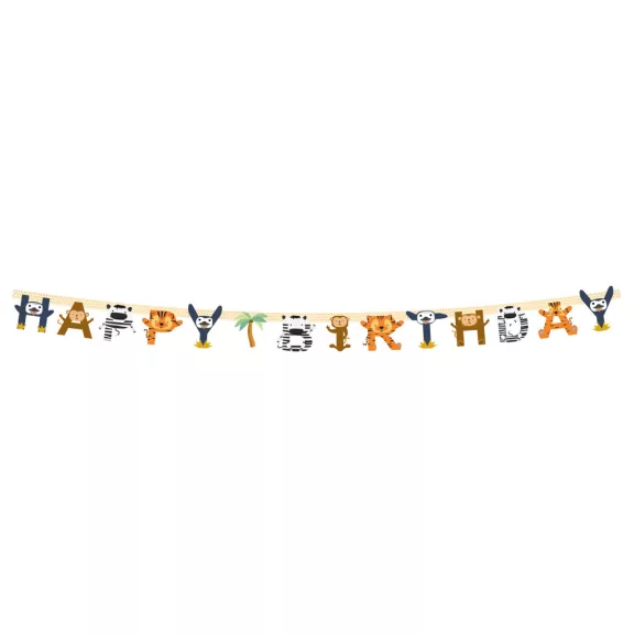 Állatos Zoo Happy Birthday felirat FSC 2 m