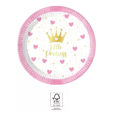 Hercegnők Little Princess papírtányér 8 db-os 20 cm FSC