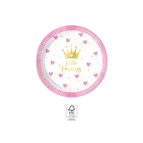 Hercegnők Little Princess papírtányér 8 db-os 20 cm FSC