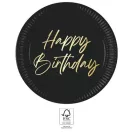 Happy Birthday Elegant papírtányér 8 db-os 23 cm FSC