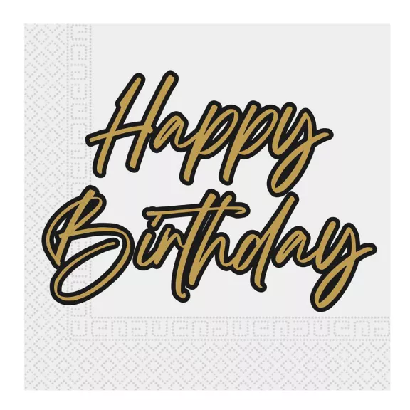 Happy Birthday Elegant szalvéta 20 db-os 33x33 cm FSC Happy Birthday Elegant szalvéta 20 db-os 33x33 cm FSC