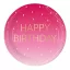 Happy Birthday Golden Pink papírtányér 8 db-os 23 cm FSC