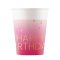 Happy Birthday Golden Pink papír pohár 8 db-os 200 ml FSC