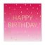 Happy Birthday Golden Pink szalvéta 20 db-os 33x33 cm FSC