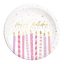 Happy Birthday Candles papírtányér 8 db-os 23 cm FSC