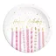 Happy Birthday Candles papírtányér 8 db-os 23 cm FSC