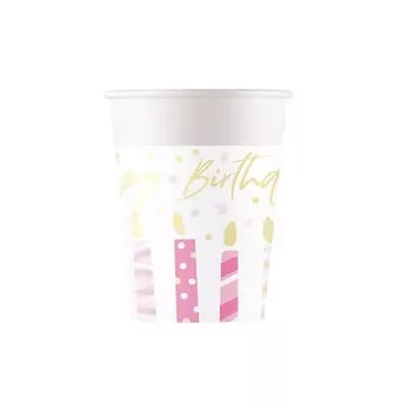 Happy Birthday Candles papír pohár 8 db-os 200 ml FSC