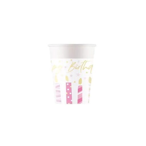 Happy Birthday Candles papír pohár 8 db-os 200 ml FSC