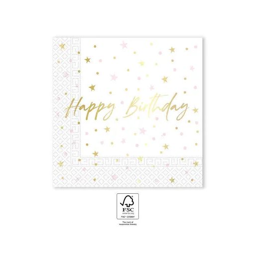 Happy Birthday Candles szalvéta 20 db-os 33x33 cm FSC