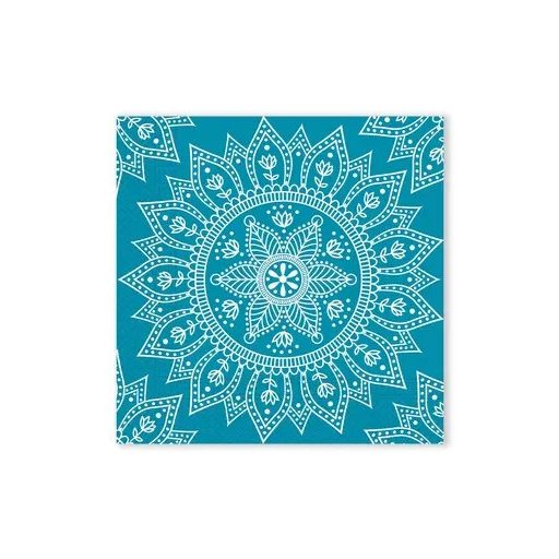Mandala Petrol White szalvéta 20 db-os, 33x33 cm FSC