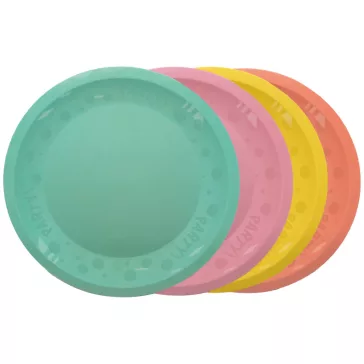   Színes Pastel Mixed micro prémium műanyag lapostányér 4 db-os szett 21 cm