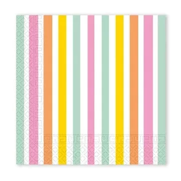 Színes Pastel Stripes szalvéta 20 db-os 33x33 cm FSC
